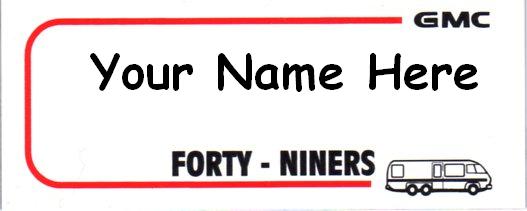 Replacement GMC 49ers Name Tag