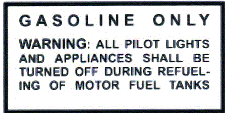 Fuel Door Warning Sticker - Click Image to Close